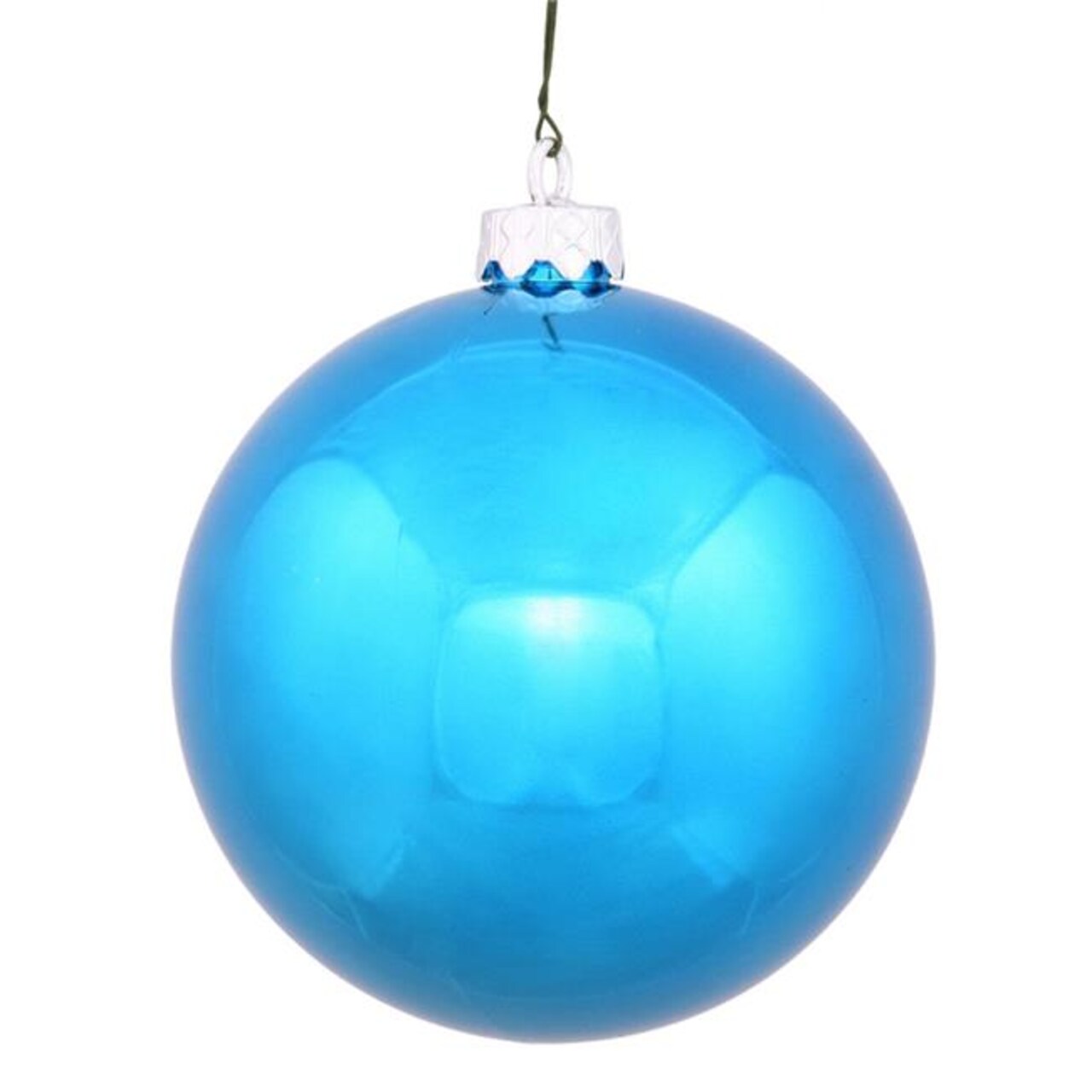 Vickerman 31749083 Shiny Turquoise UV Resistant Commercial Drilled Shatterproof Christmas Ball Ornament - 2.75 in.